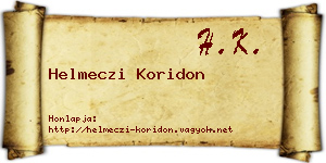 Helmeczi Koridon névjegykártya